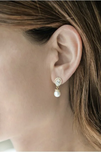 Σκουλαρίκι Χρυσό 14Κ Pearl Drops