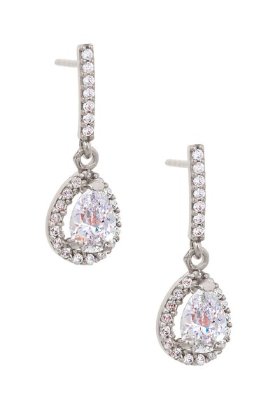 Σκουλαρίκι Λευκόχρυσο 14Κ Princess Mood