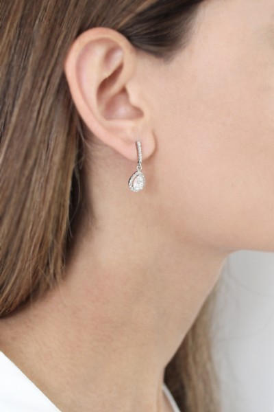 Σκουλαρίκι Λευκόχρυσο 14Κ Princess Mood