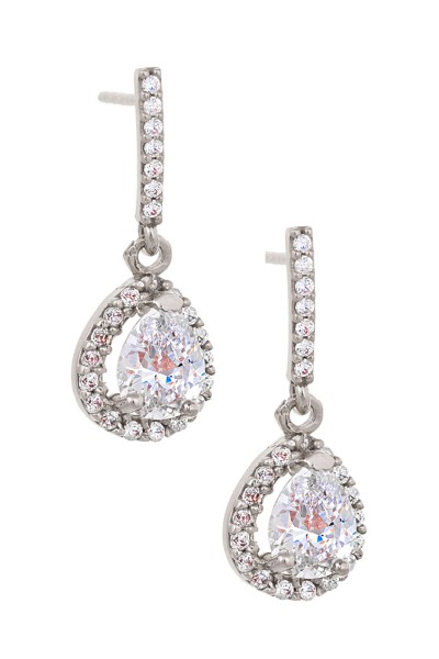 Σκουλαρίκι Λευκόχρυσο 14Κ Princess Mood