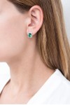 Σκουλαρίκι Λευκόχρυσο 14Κ Princess Emerald
