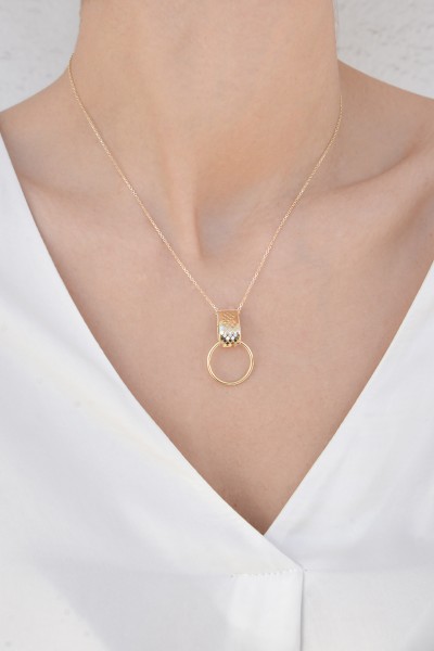 Κολιέ Χρυσό 14Κ Disco Circle