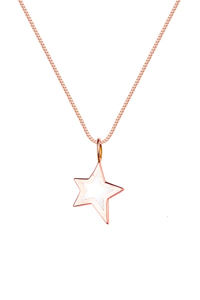 Κρεμαστό Ροζ Χρυσό 14Κ Αστεράκι Λευκό