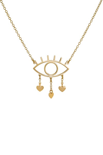 Κολιέ Χρυσό 14Κ Μάτι Heart Love
