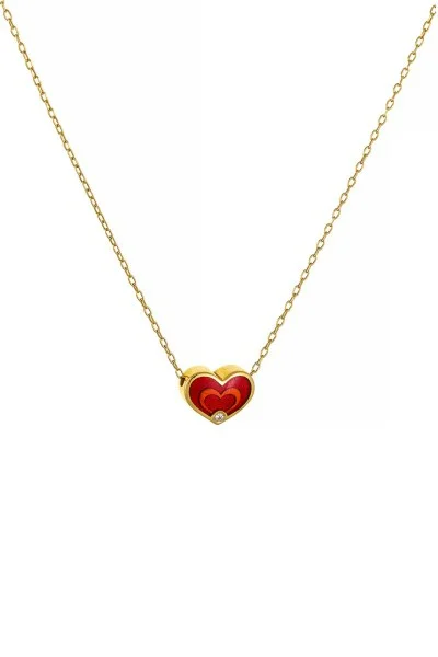 Κολιέ Χρυσό 14Κ Red Heart