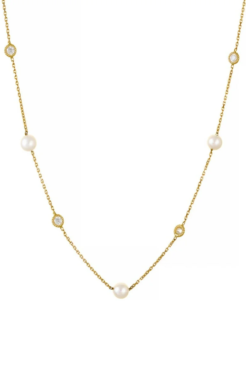 Κολιέ Χρυσό 14Κ Pearl Dots