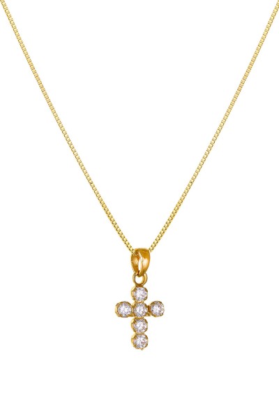 Κρεμαστό Χρυσό 14Κ Σταυρός Cute Πετράτος