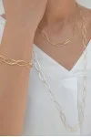Κολιέ Χρυσό 14Κ Κρίκοι Blogger Style 5660