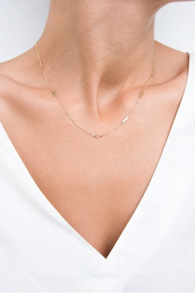 Κολιέ Χρυσό 14Κ Circle Lines