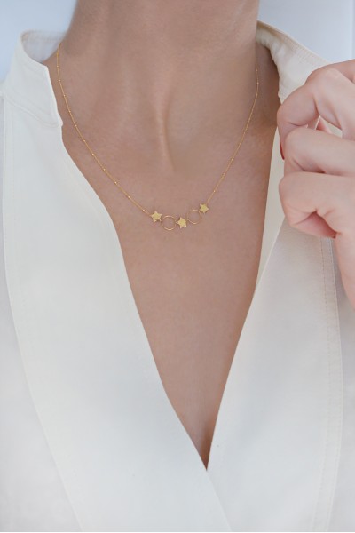 Κολιέ Χρυσό 14Κ SeeK for Gold Star Mix