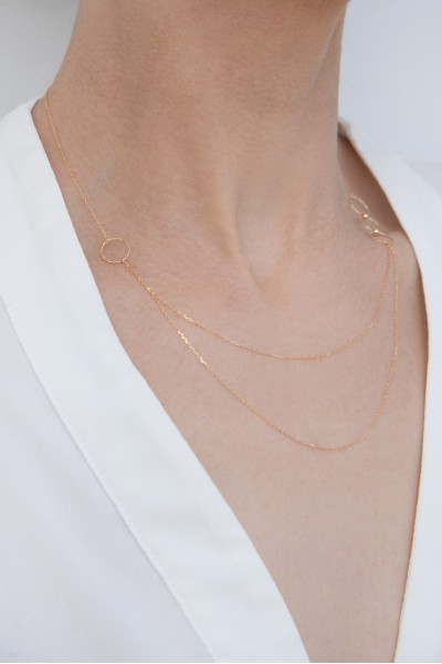 Κολιέ Χρυσό 14Κ SeeK for Gold Circle Fall