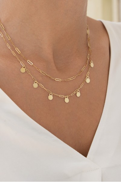 Κολιέ Χρυσό 14Κ Blogger Style Dots 6453