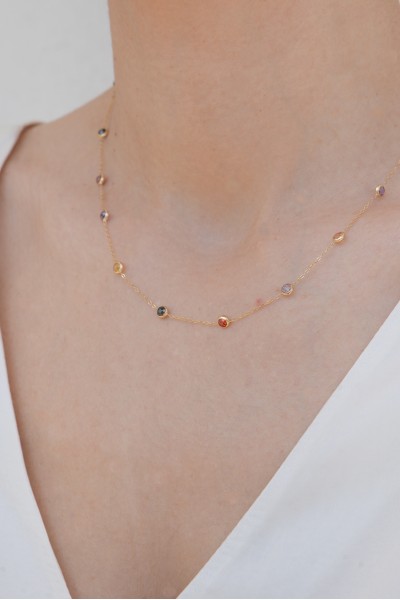 Κολιέ Χρυσό 14Κ Colour Dots