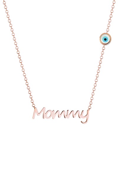 Κολιέ Ροζ Χρυσό 14Κ Mommy Ματάκι