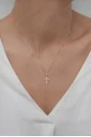 Κρεμαστό Ροζ Χρυσό 14Κ Σταυρός Cute Πετράτος 6609