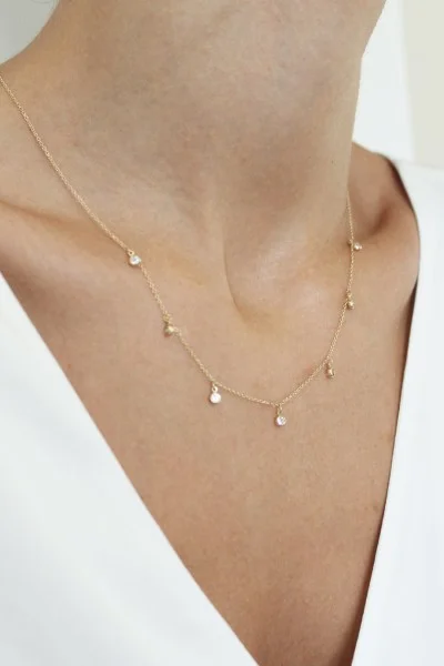 Κολιέ Lumière Χρυσό 14Κ SeeK for Gold Bling Drops