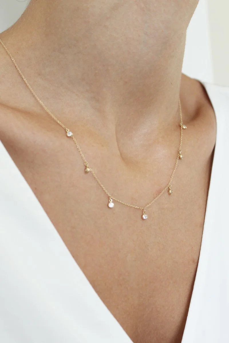 Κολιέ Lumière Χρυσό 14Κ SeeK for Gold Bling Drops