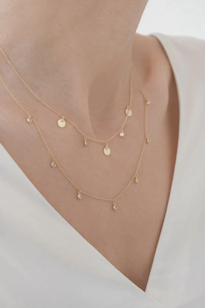 Κολιέ Χρυσό 14Κ Shiny Dots 6192