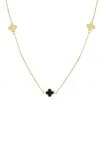 Κολιέ Χρυσό 14Κ Flower Blossom Black