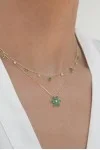 Κολιέ Lumière Χρυσό 14Κ Green Drops