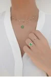 Κολιέ Lumière Χρυσό 14Κ Green Drops