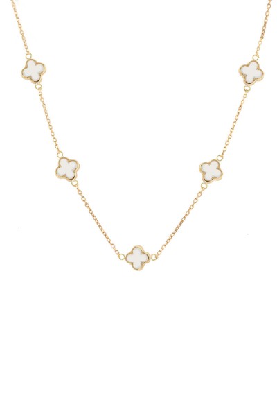 Κολιέ Χρυσό 14Κ Flower Blossom White