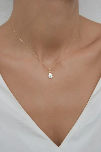 Κολιέ Χρυσό 14Κ White Evil Eye