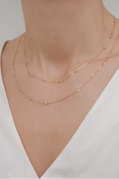 Κολιέ Χρυσό 14Κ Dots Mix