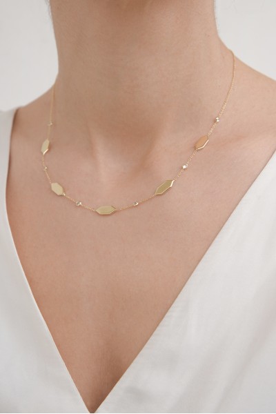 Κολιέ Χρυσό 14Κ Shiny Cubes