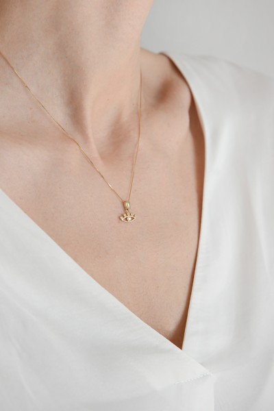 Κρεμαστό Χρυσό 14Κ Μάτι Βλεφαρίδα