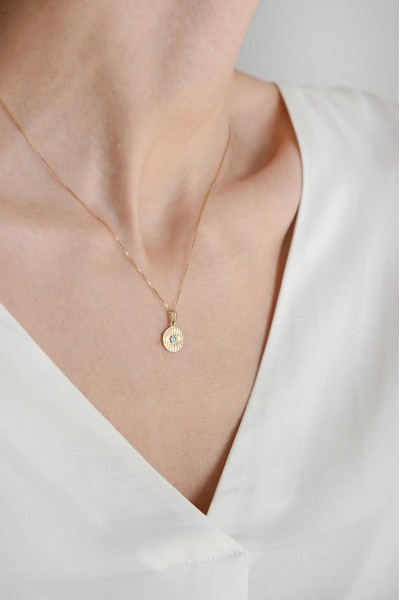 Κρεμαστό Χρυσό 14Κ Μάτι Boho