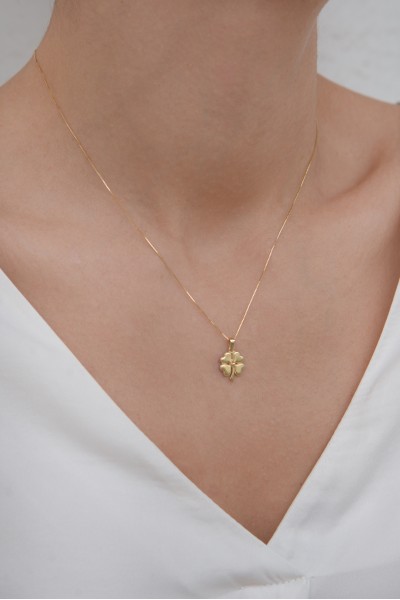 Κρεμαστό Χρυσό 14Κ Shiny Clover