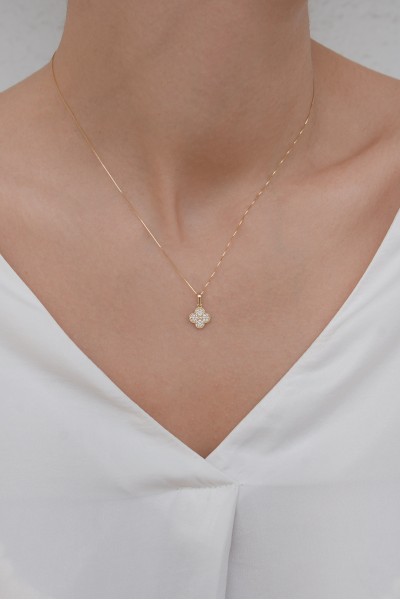 Κρεμαστό Χρυσό 14Κ Flower Πετράτο