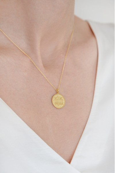 Κρεμαστό Χρυσό 14Κ Κωνσταντινάτο Διπλής Όψης Φούσκες