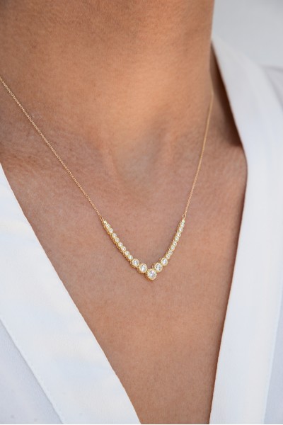 Κολιέ Χρυσό 14Κ Ριβιέρα Wavy Dots