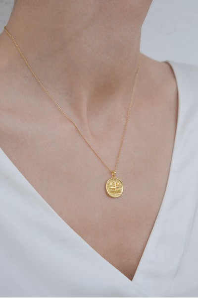 Κρεμαστό Κωνσταντινάτο Χρυσό 14Κ Διπλής Όψης