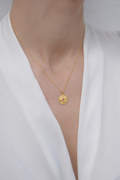 Φυλαχτό Χρυσό 14Κ Κωνσταντινάτο Διπλής Όψης Πετράτο