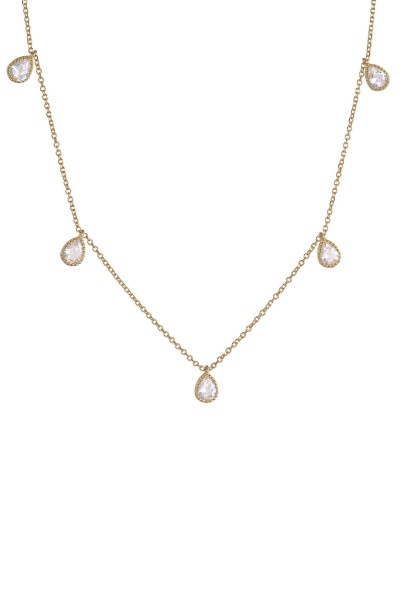 Κολιέ Χρυσό 14Κ White Drops