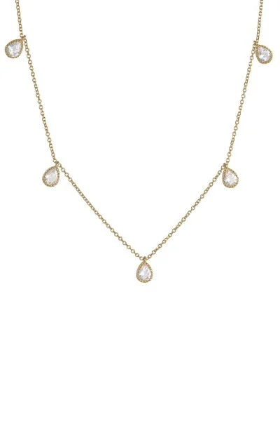 Κολιέ Lumière Χρυσό 14Κ White Drops