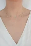 Κολιέ Lumière Χρυσό 14Κ White Drops