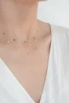 Κολιέ Lumière Χρυσό 14Κ White Drops