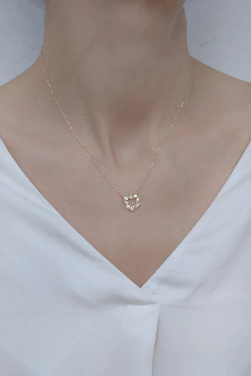Κολιέ Χρυσό 14Κ Cubes White