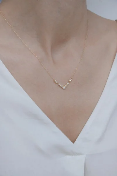 Κολιέ Χρυσό 14Κ Cubes White