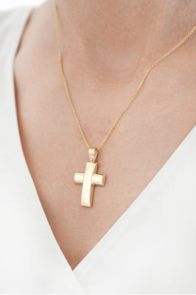 Σταυρός Βάπτισης Χρυσός 14Κ Λουστρέ 5594