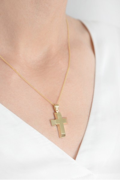 Σταυρός Βάπτισης Χρυσός 14Κ Λουστρέ 5595