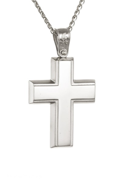 Σταυρός Βάπτισης Λευκόχρυσος 14Κ Λουστρέ 5342