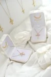 Σετ Σταυρός με Αλυσίδα Ροζ Χρυσός 14Κ Fashion 4218