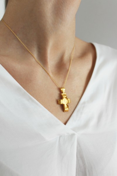 Σταυρός Βάπτισης Χρυσός 14Κ Σφυρήλατος 4328