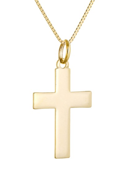 Σετ Σταυρός με Αλυσίδα Χρυσός 14Κ Λουστρέ