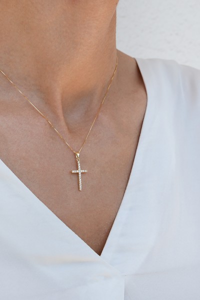 Κρεμαστό Χρυσό 14Κ Σταυρός Πετράτος